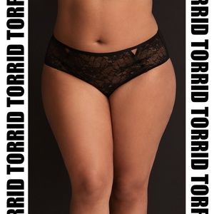 Torrid - Black Lace & Mesh Cutout Hipster NWT